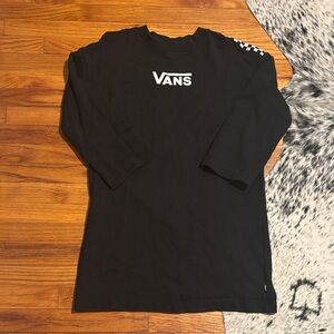 Vans Black Sweater Dress with Checkerboard Details